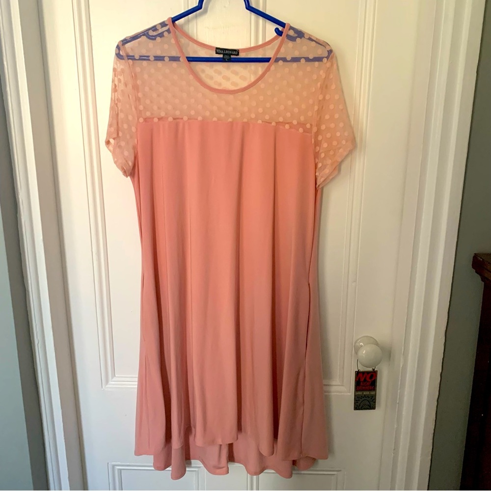 2 for $20🌟Nina Leonard Pink Babydoll Dress with Pockets!